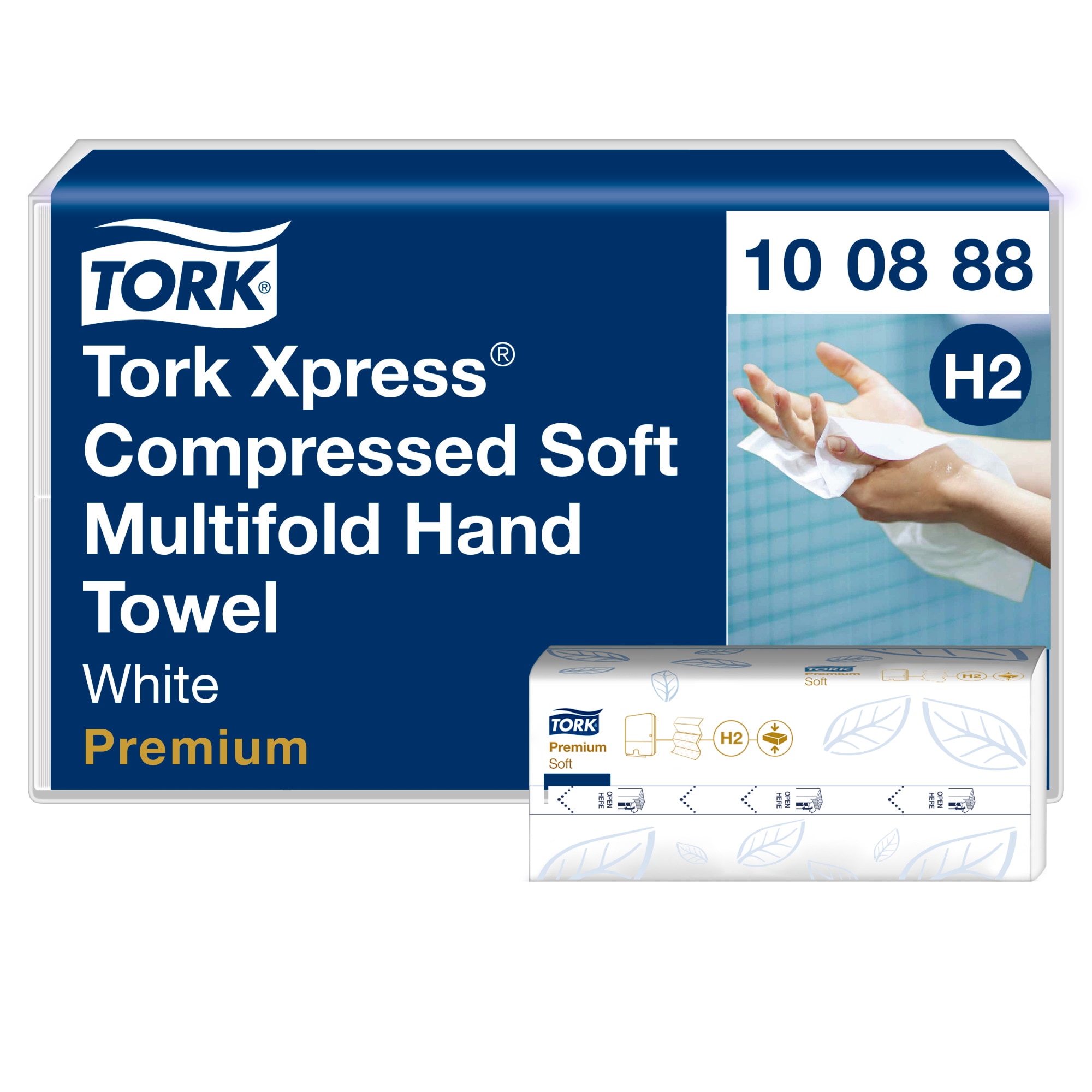 Tork Xpress® Compressed Soft Multifold Hand Towels White H2 Tork Xpress® Compressed Soft Multifold Hand Towels White H2