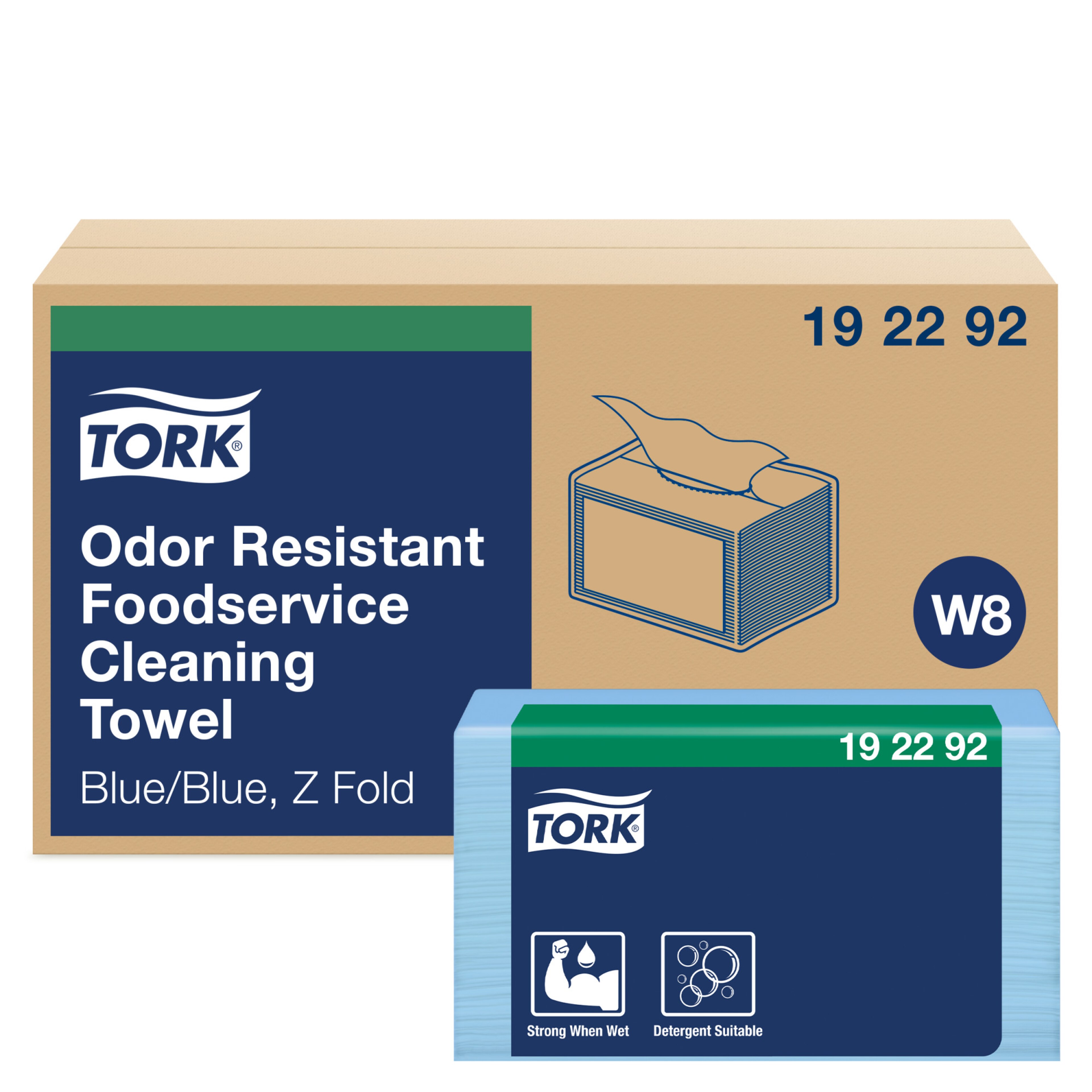 Tork Odor Resistant Foodservice Cleaning Towel Blue W8