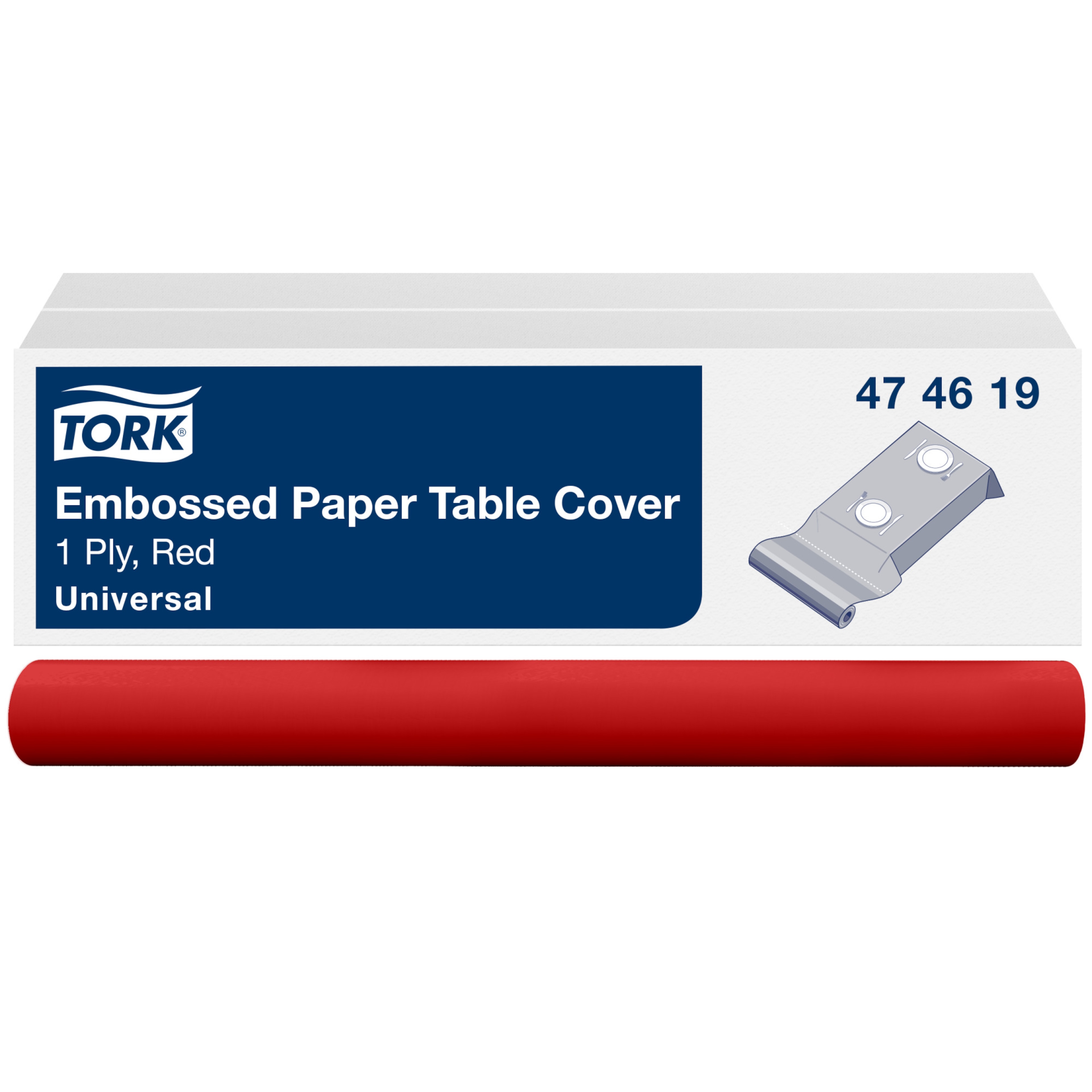Tork Red Embossed Table Cover Roll