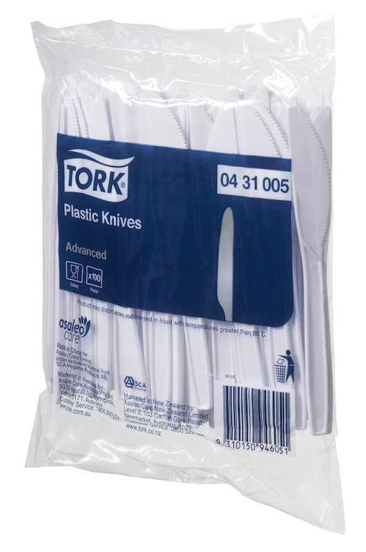 Tork White Plastic Knives