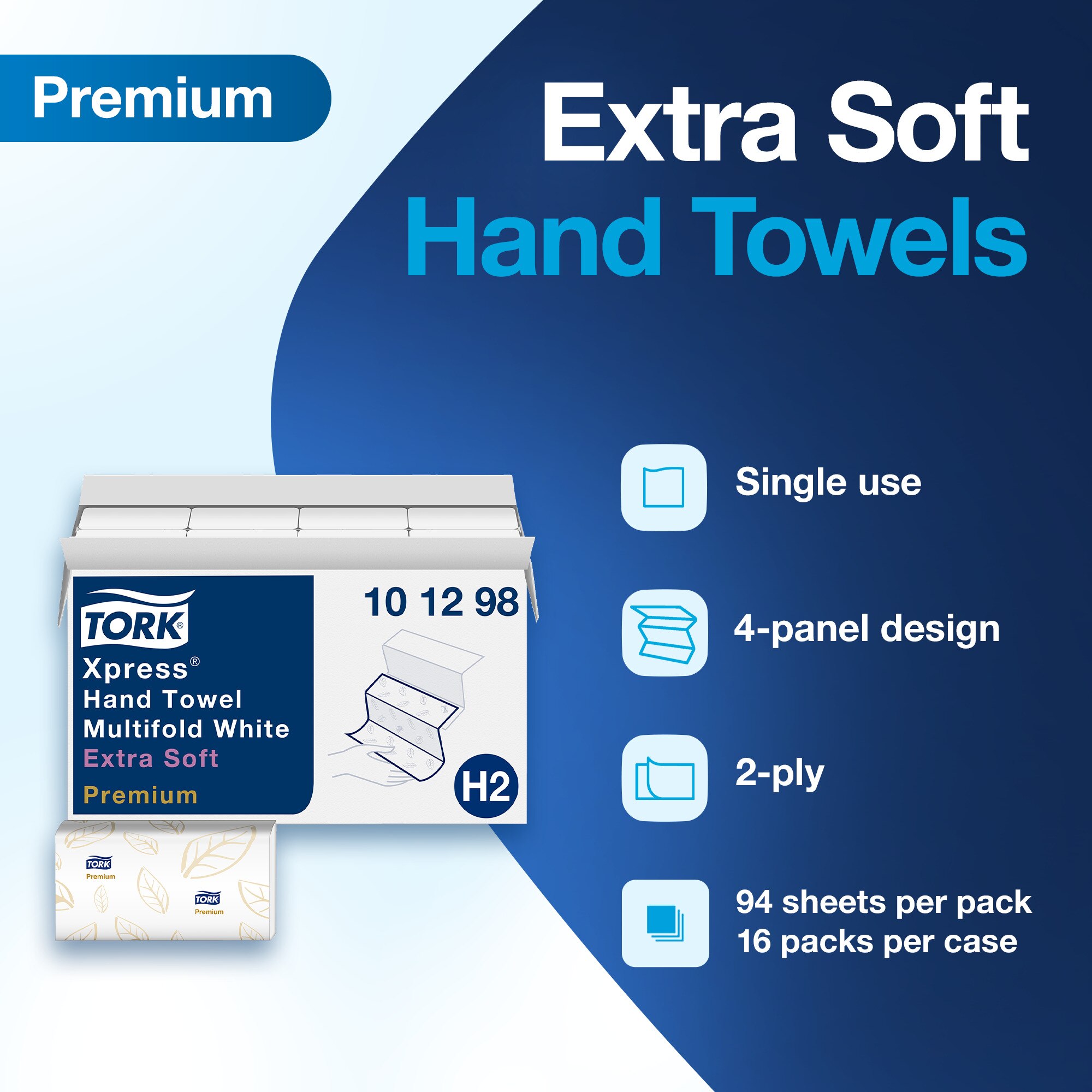 THEREDTHREAD wh×bk Tork Xpress® Extra Soft Multifold Hand Towel White H2