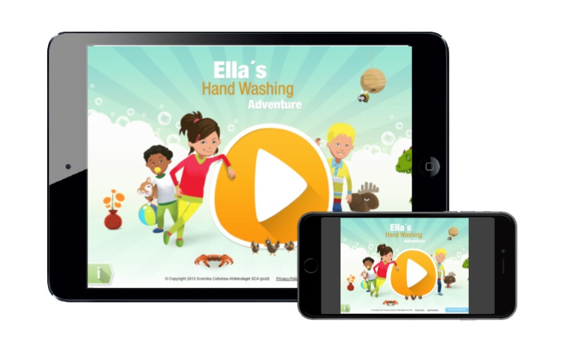 Ellas Händewasch-Abenteuer auf dem Smartphone