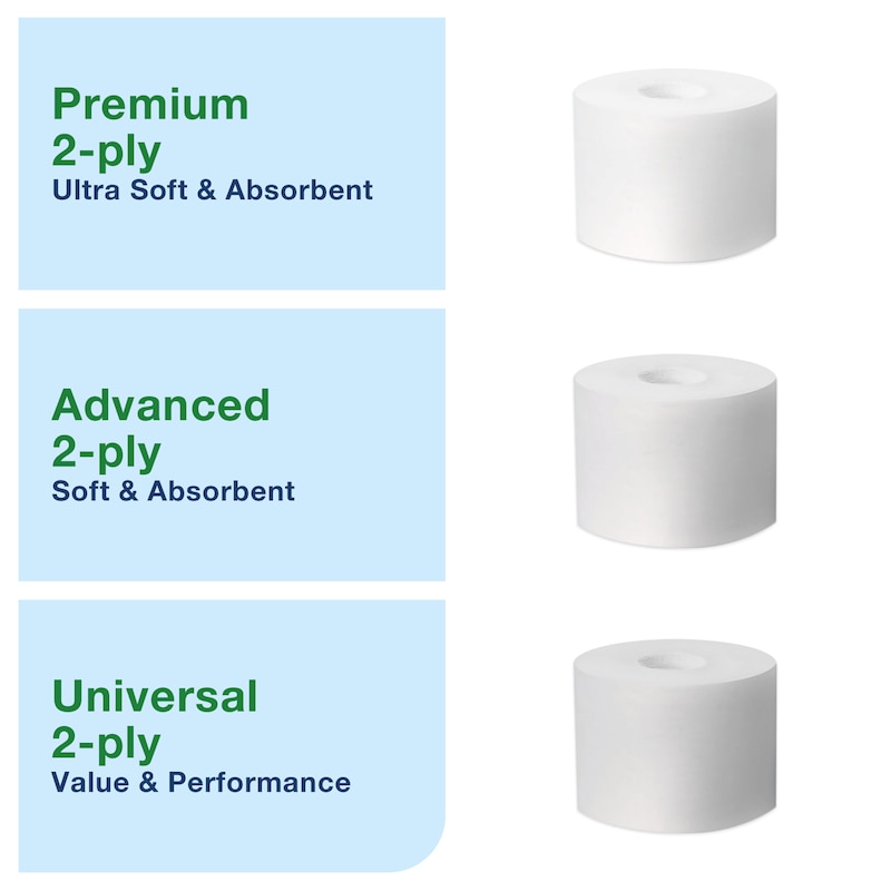 Tork OptiServe Dispenser voor 4 Rollen Hulsloos Toiletpapier Wit T7, Verticale dispenser, Elevation-lijn, 558051 Tork OptiServe Dispenser voor 4 Rollen Hulsloos Toiletpapier Wit T7, Verticale dispenser, Elevation-lijn, 558051