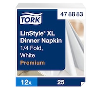 „Tork Premium Linstyle“ baltos XL vakarienės servetėlės, 1/4 lankstymo