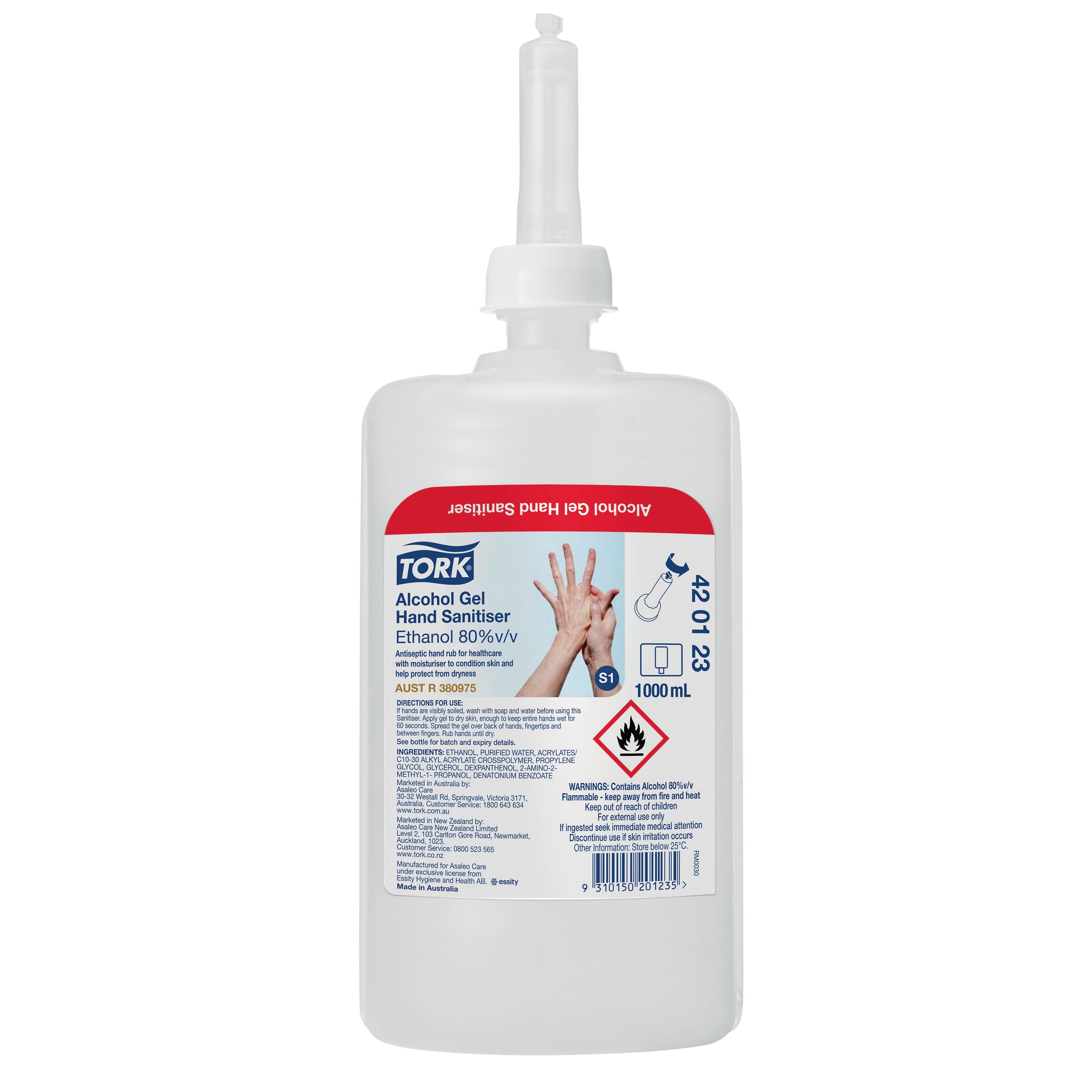 Tork Alcohol Gel Hand Sanitizer 420123 Sanitiser Refill Tork AU