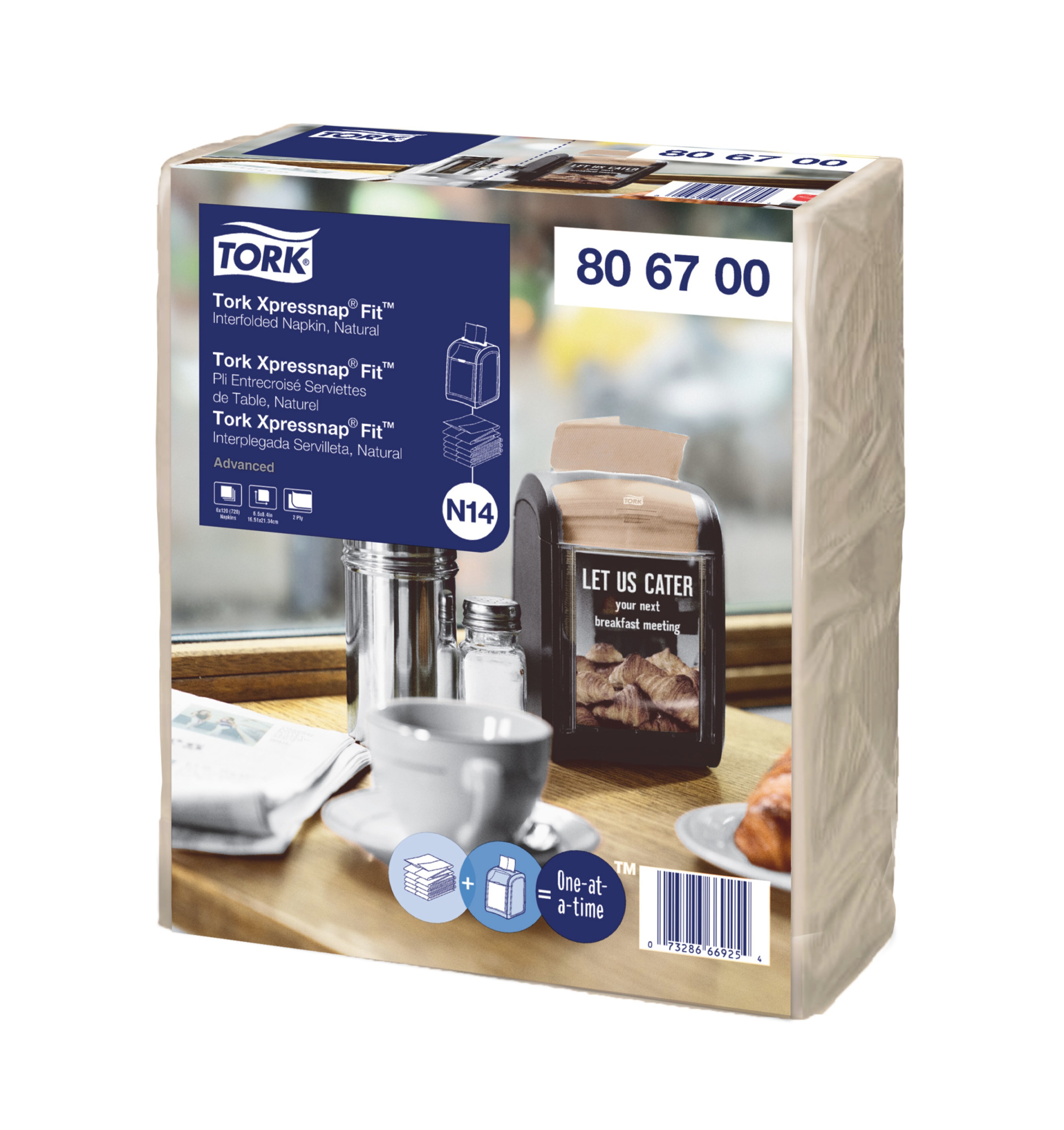 Serviettes pour distributeur Tork Xpressnap Fit®, naturelles