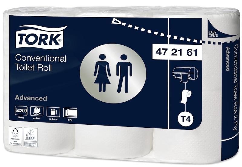 Tork Kleinrollen-Toilettenpapier – 2-lagig
