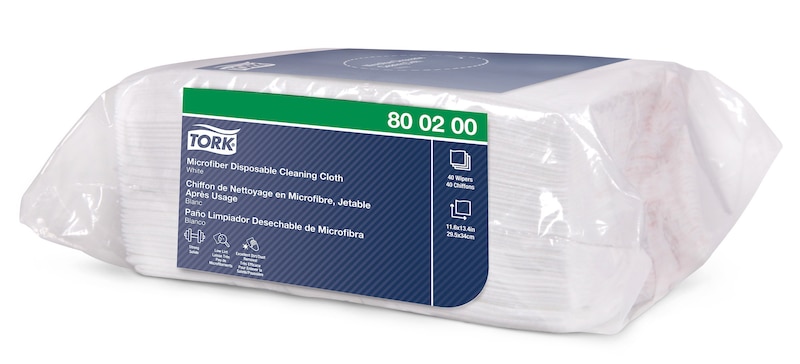 Tork Microfiber Disposable Cleaning Cloth, White