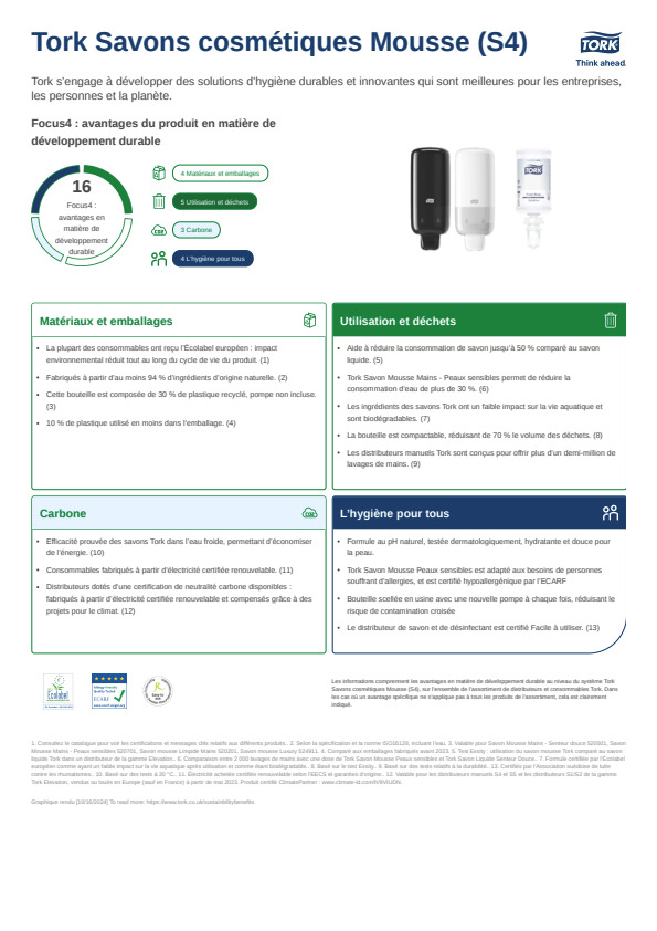 Fiche produit développement durable