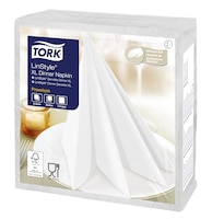 Tork Premium Linstyle White XL Dinner Napkin ¼ Folded