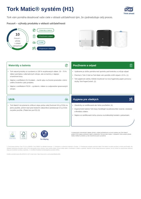Produktový hárok udržateľnosti