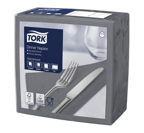 Tork Serviettes Dinner, Anthracite
