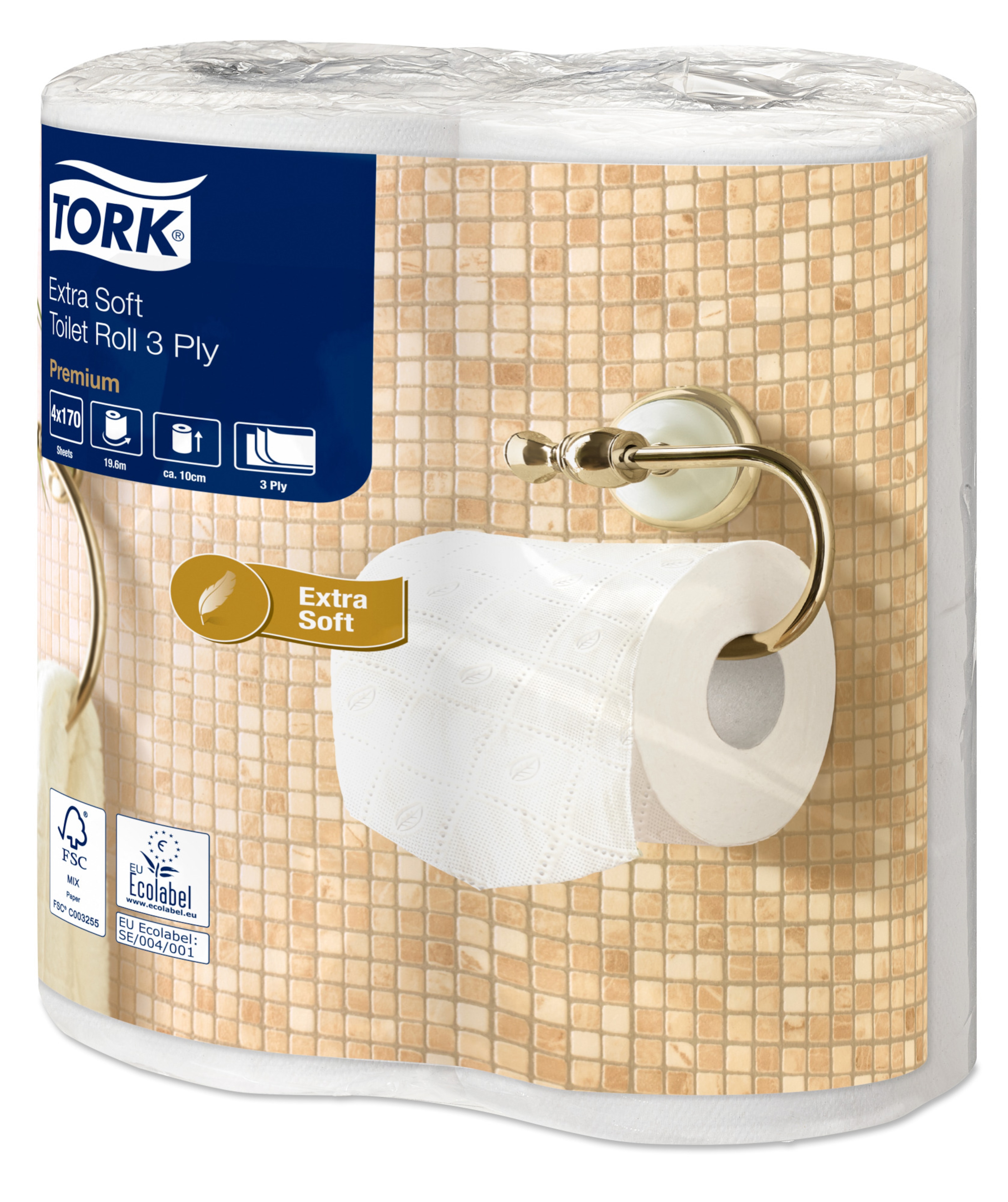Tork Extra Soft Conventional Toilet Paper Roll White T4