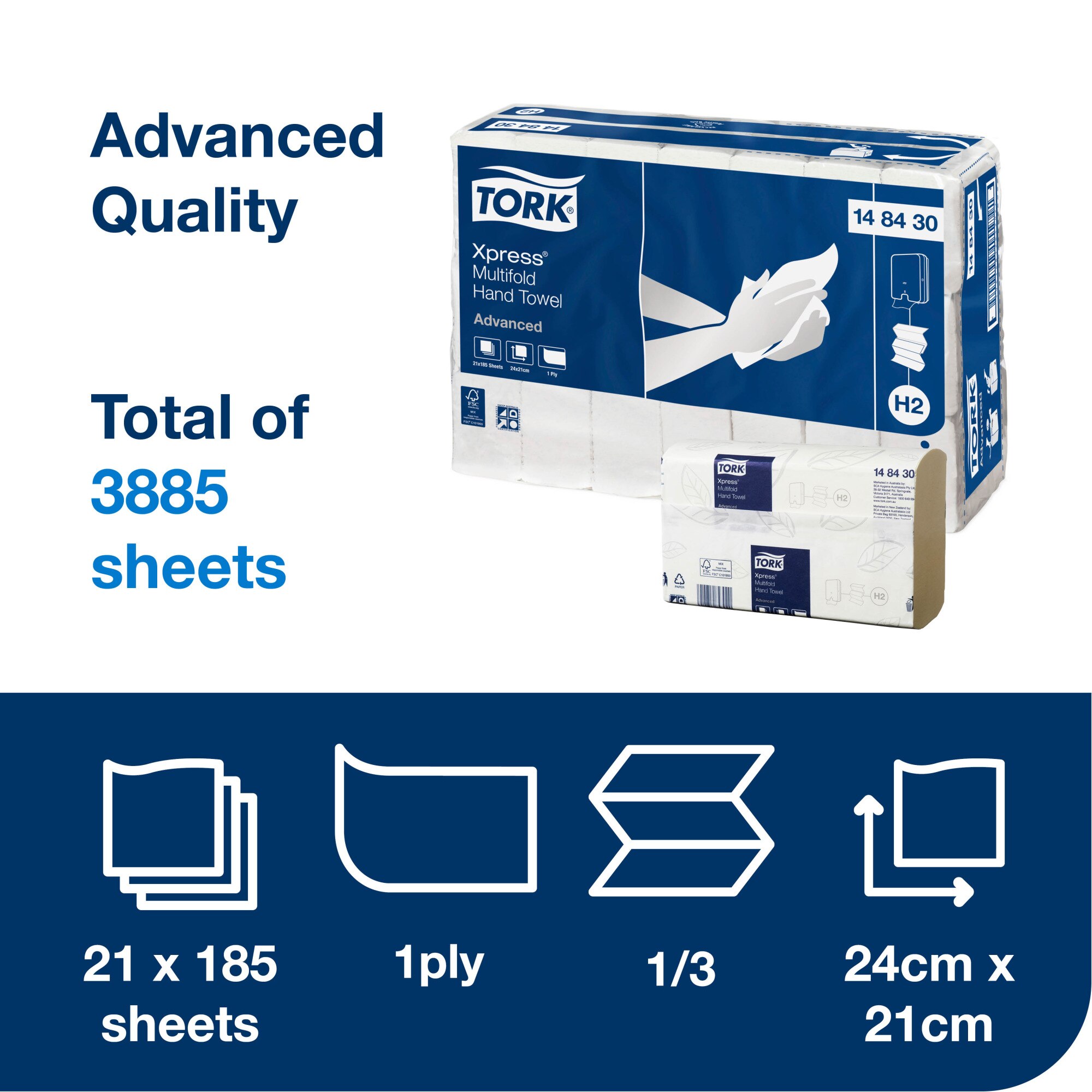 Tork® Xpress® Multifold Hand Towel / Slimline Advanced