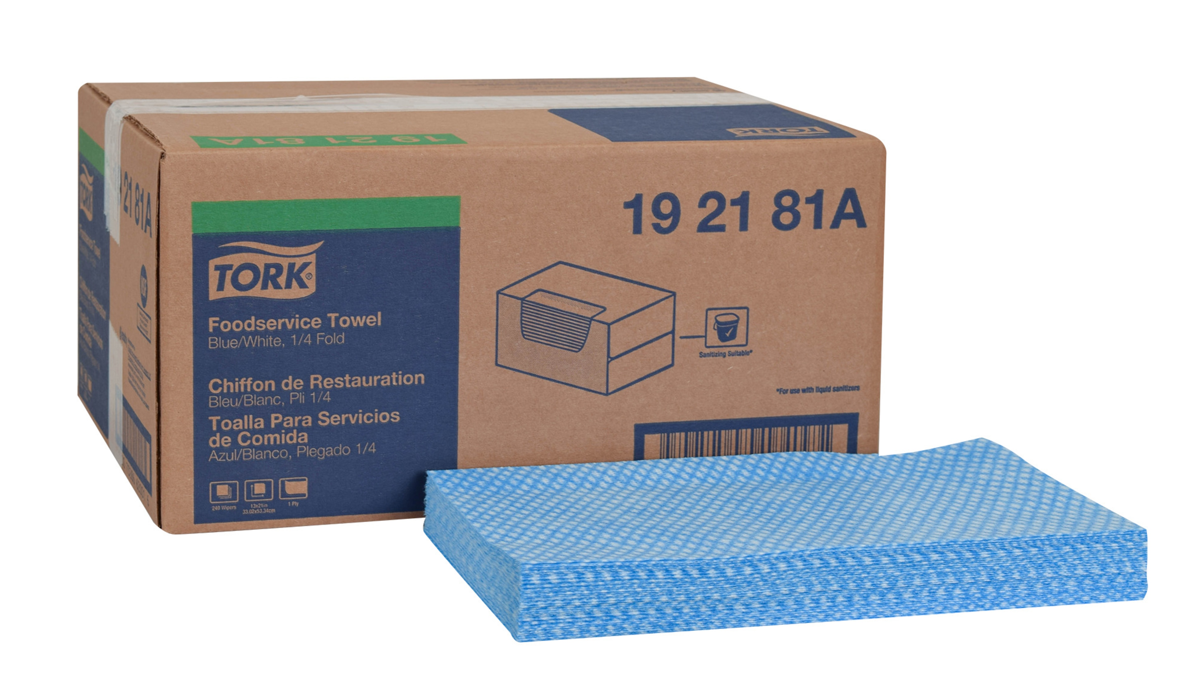 Tork Foodservice Cleaning Towel Blue/White Self Dispensing