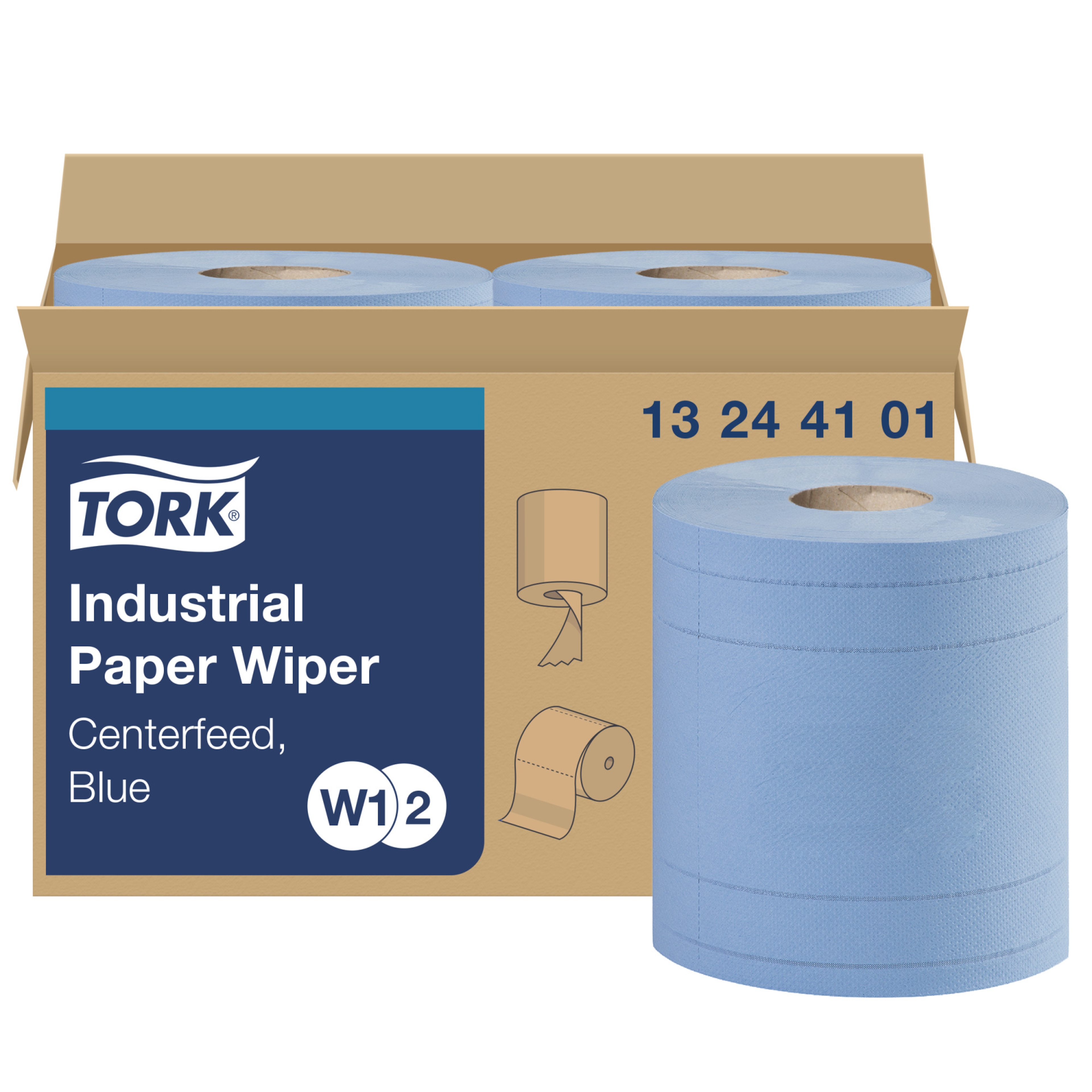 Lingettes industrielles Tork, Bleu W1/W2