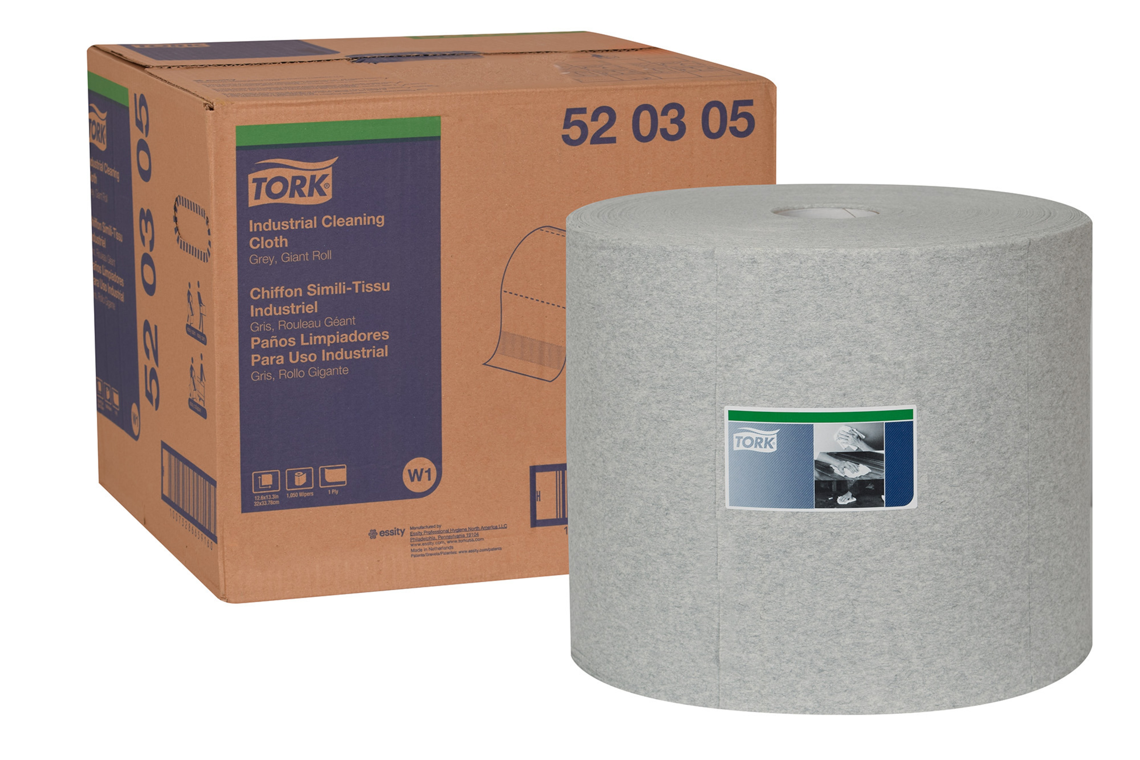 Chiffon simili-tissu de nettoyage industriel Tork, rouleau géant