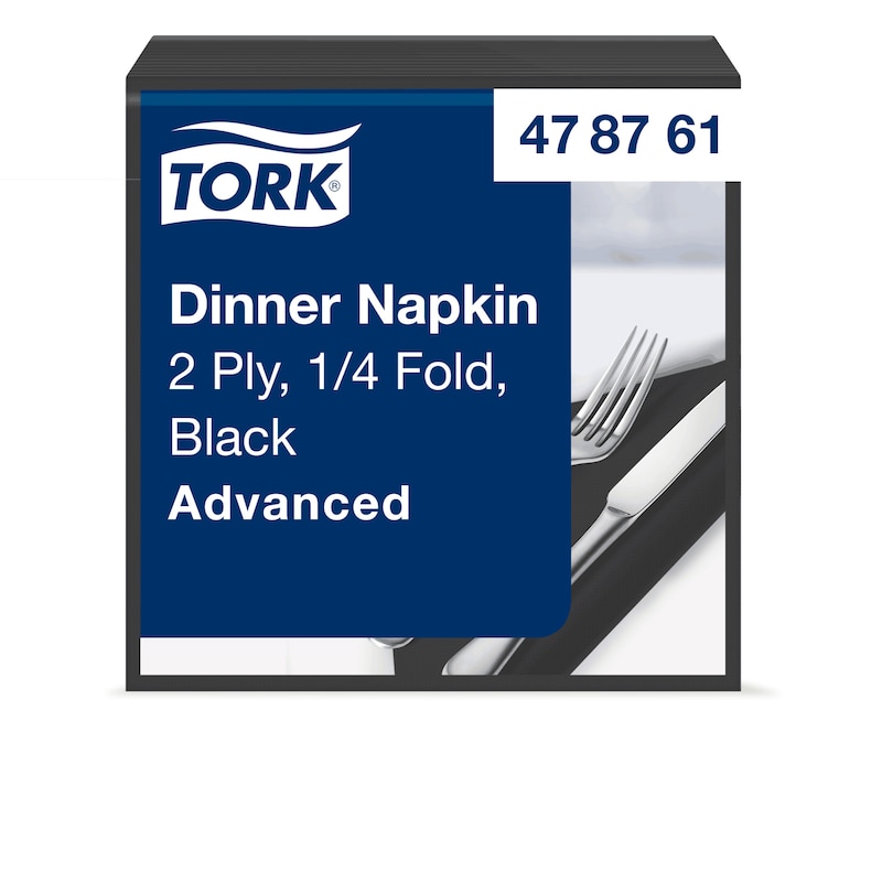 Tork Dinnerservietten Schwarz