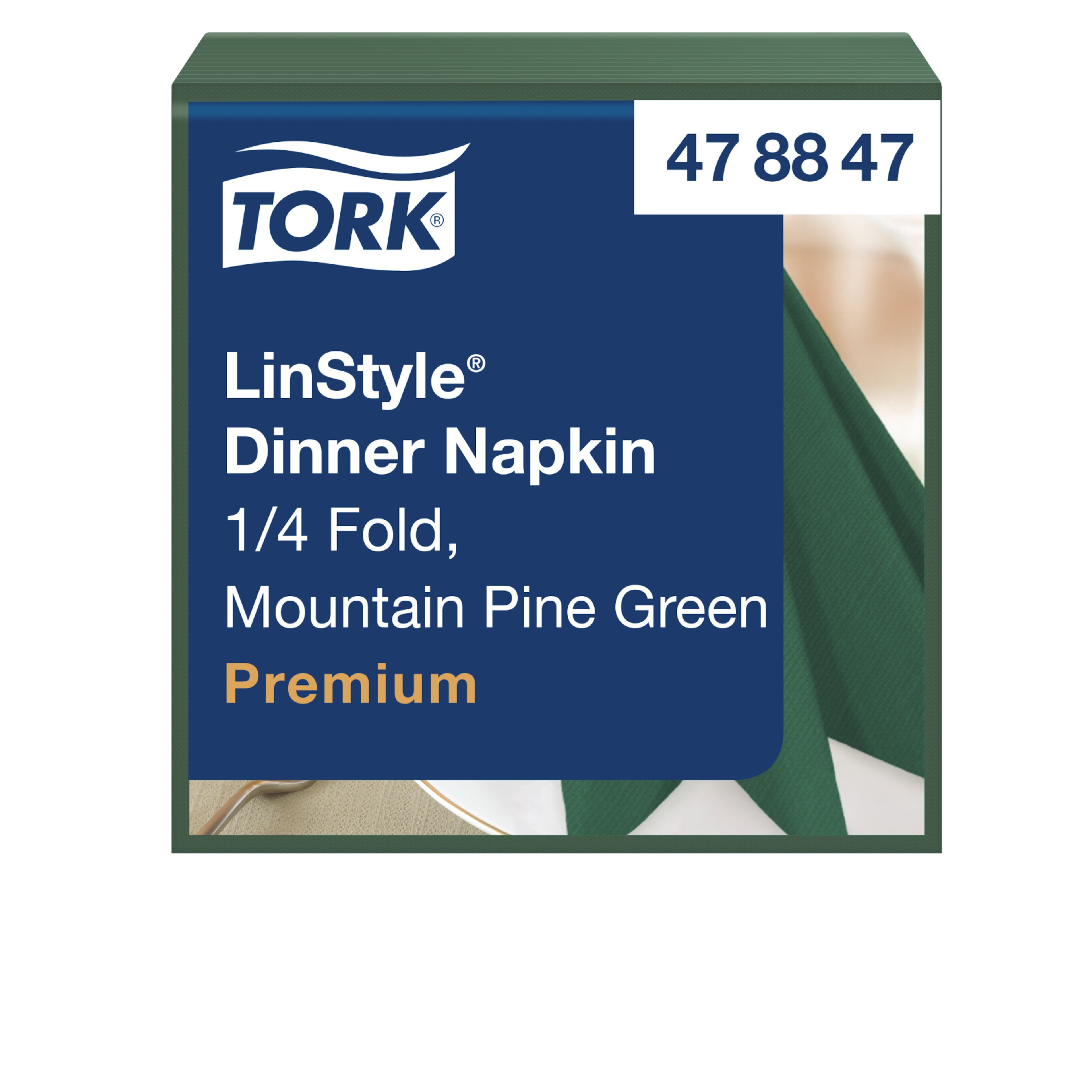 Салфетка для ужина Tork Premium LinStyle® зеленая горная сосна