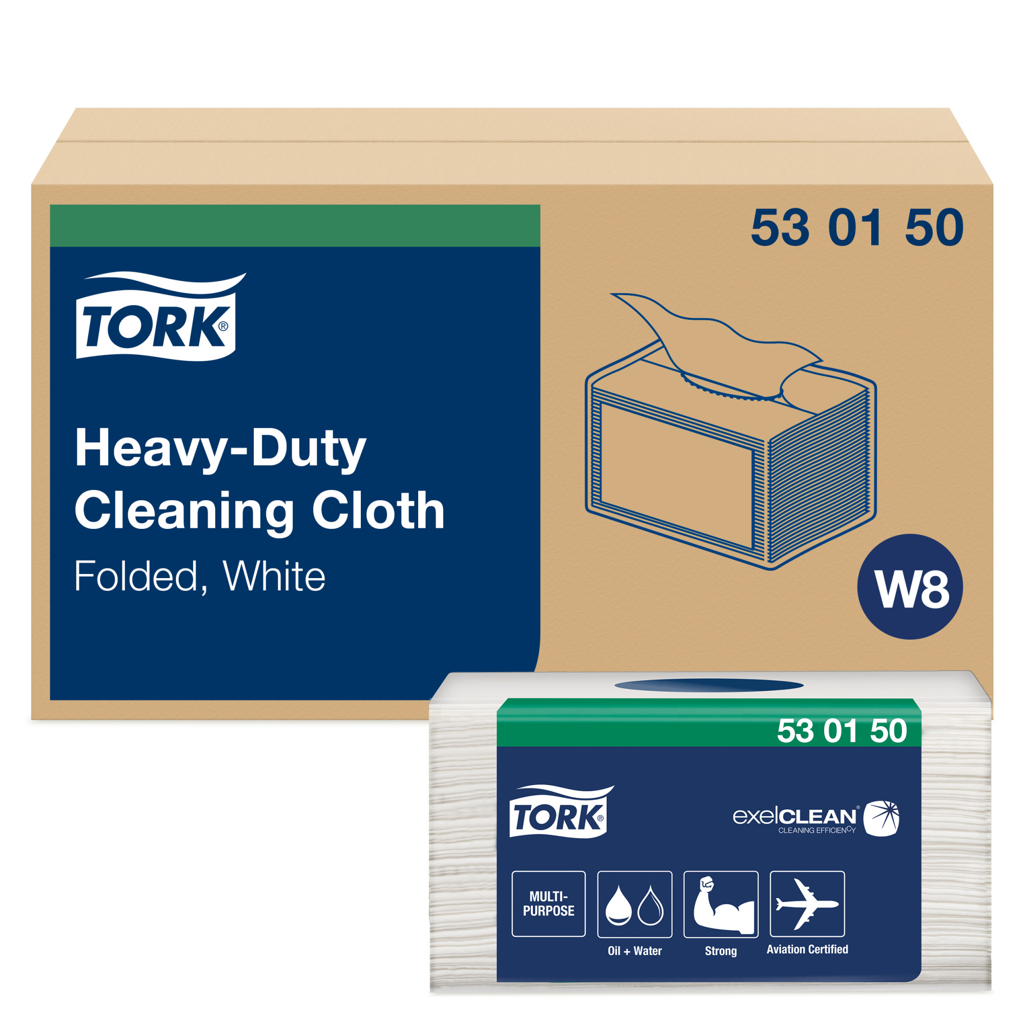 Tork Heavy-Duty Cleaning Cloth White W8