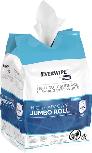 Everwipe® by Tork® Light-Duty Surface Cleaning Wet Wipe Jumbo Rolls, 2/2500