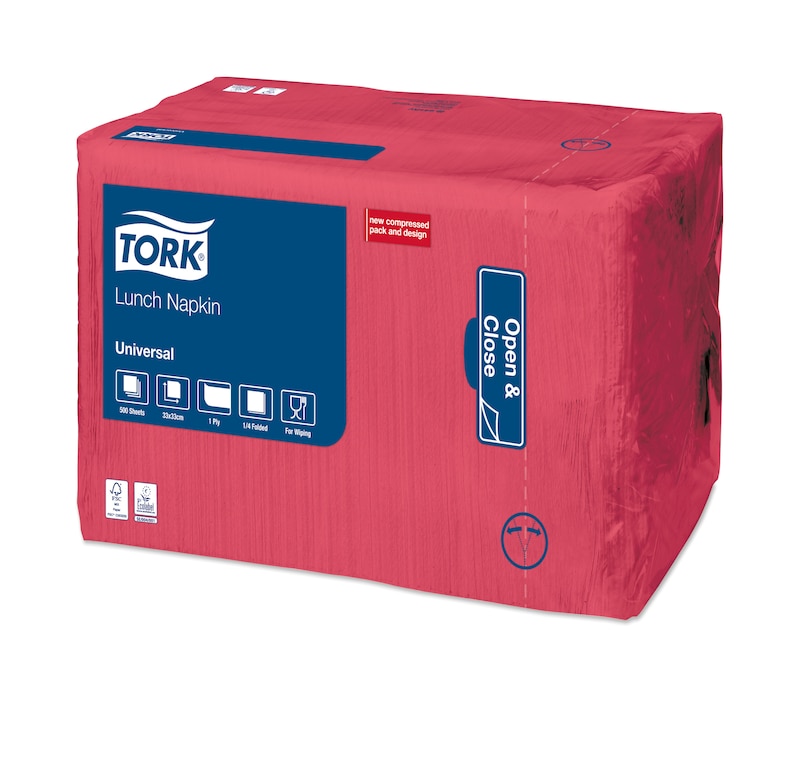 Tork Red Lunch Napkin 1 Ply