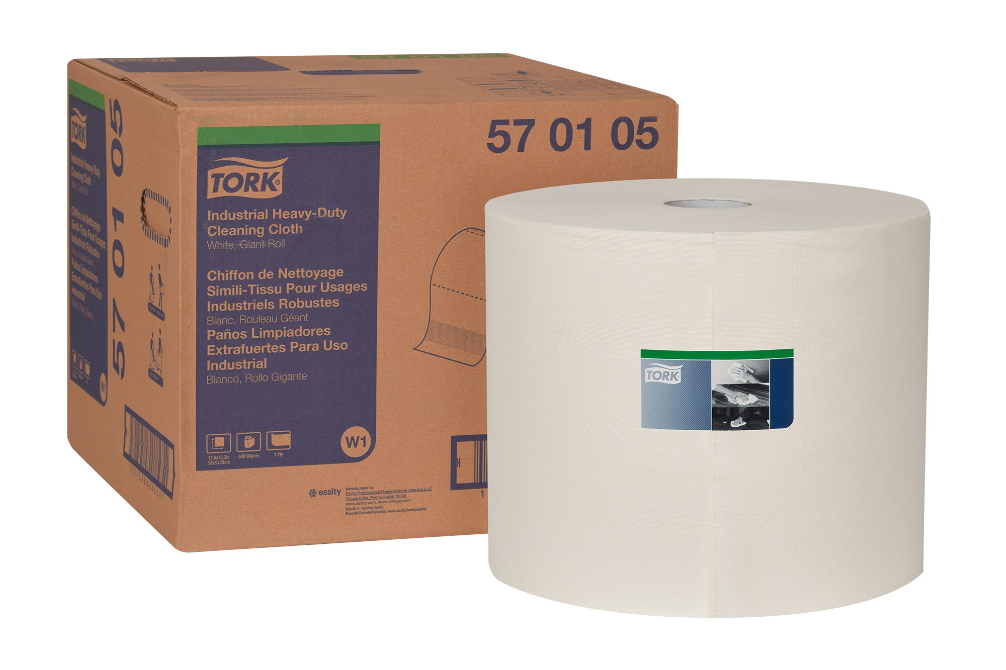 Tork Industrial Heavy Duty Cleaning Cloth, Giant Roll Tork Industrial Heavy Duty Cleaning Cloth, Giant Roll