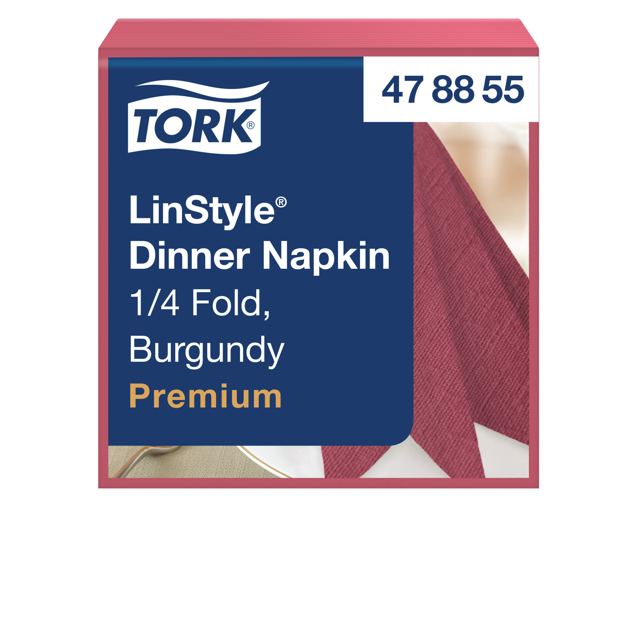 Tork Premium LinStyle® Burgundy Dinner Napkin