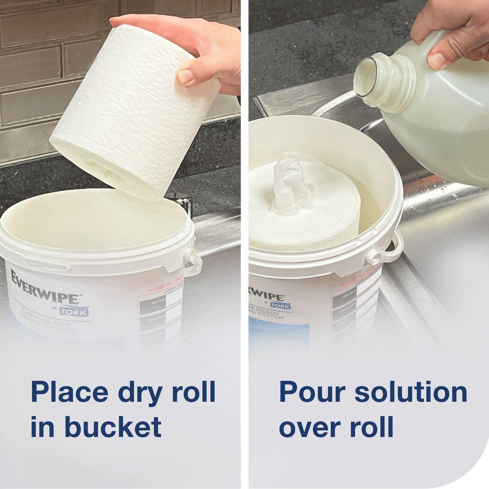 Everwipe by Tork Chem-Ready Wiping Rolls White 6/90