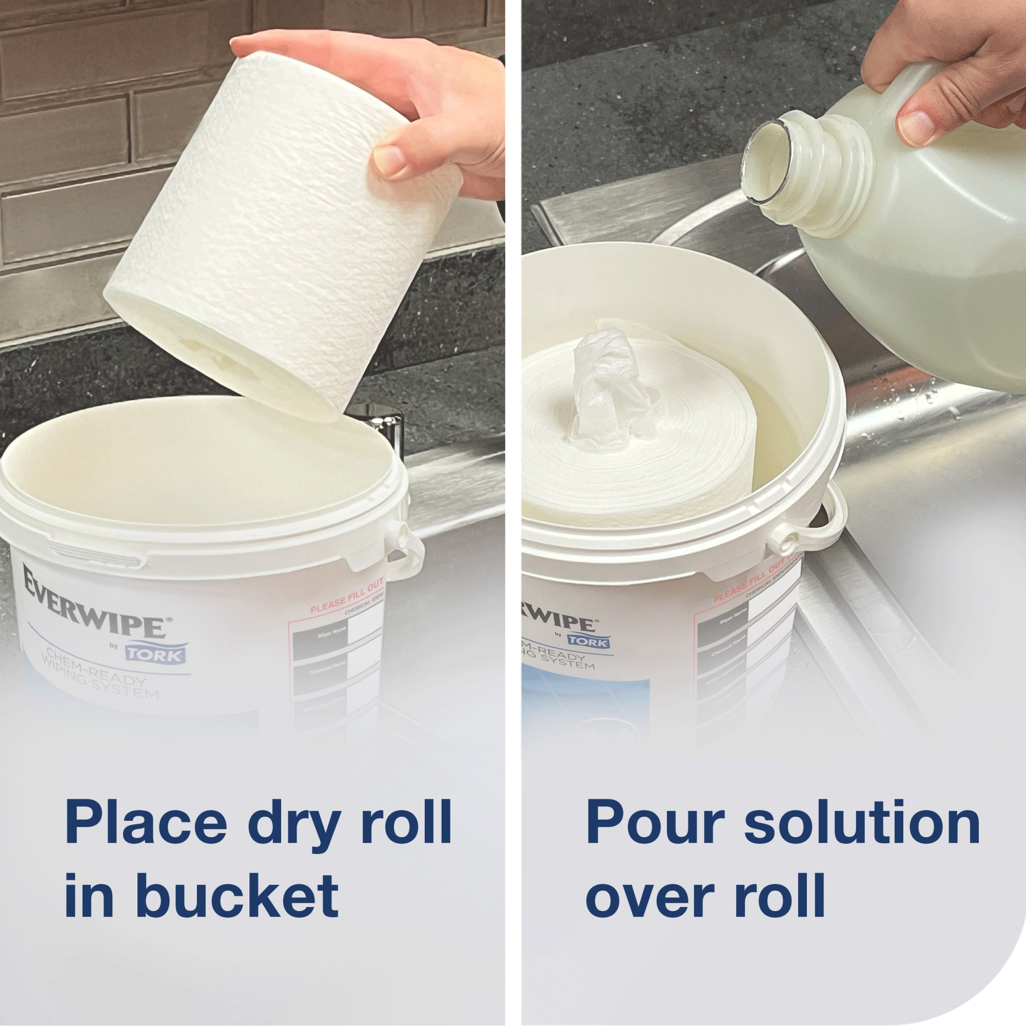 Everwipe by Tork Chem-Ready Wiping Rolls White 6/90