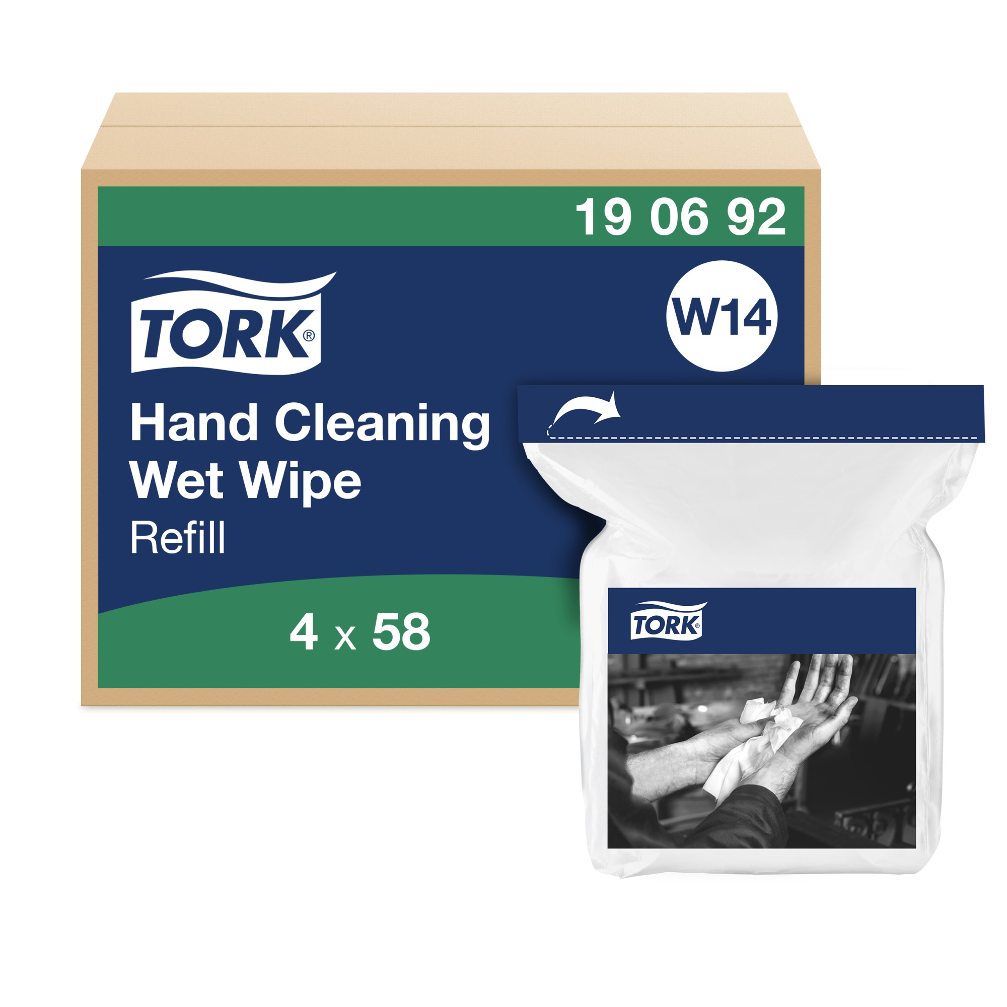 Tork Hand Cleaning Wet Wipe Refill White W14