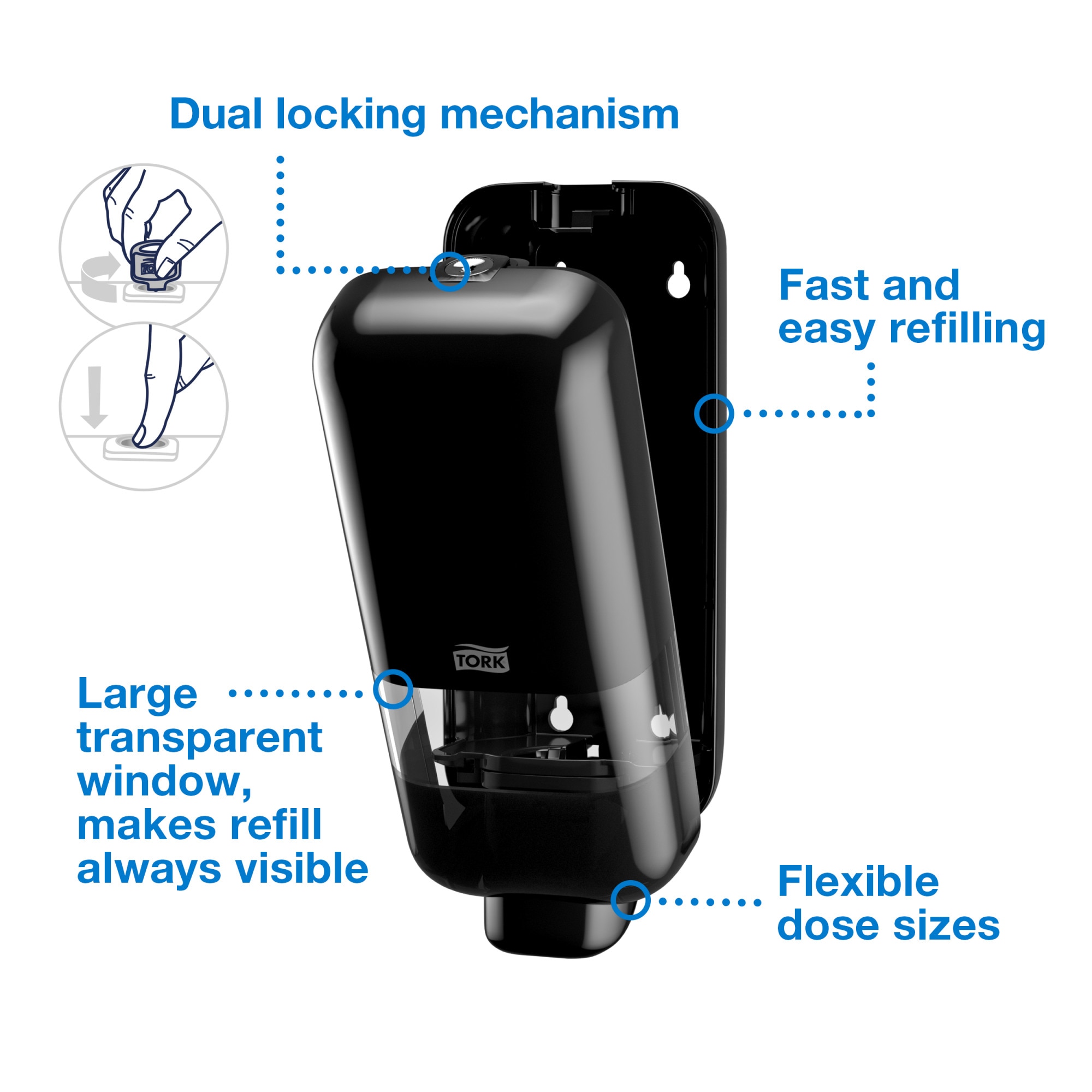 Tork Soap and Sanitizer Dispenser Black S4