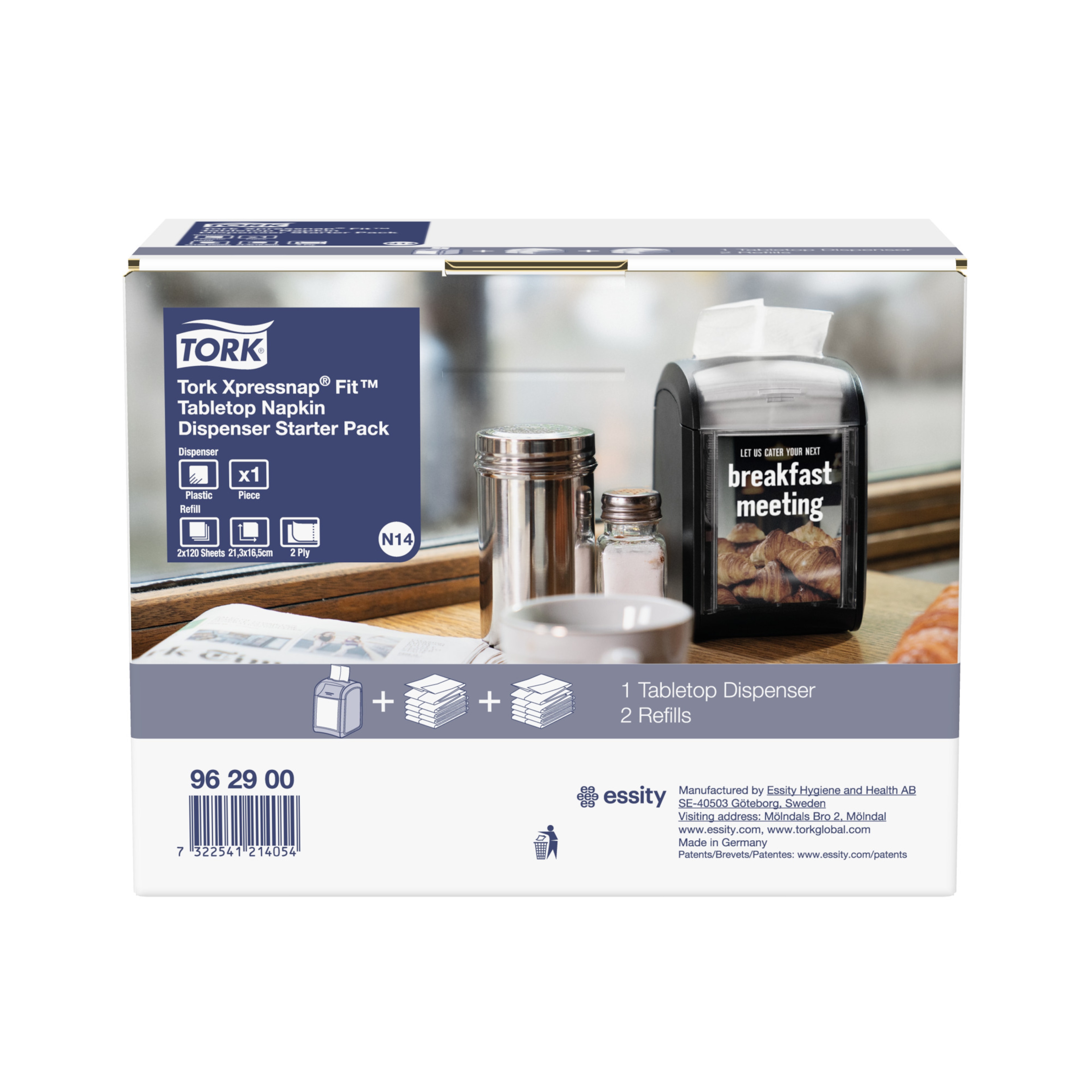 Tork Xpressnap Fit® Starter Pack mit Tischspender Schwarz N14