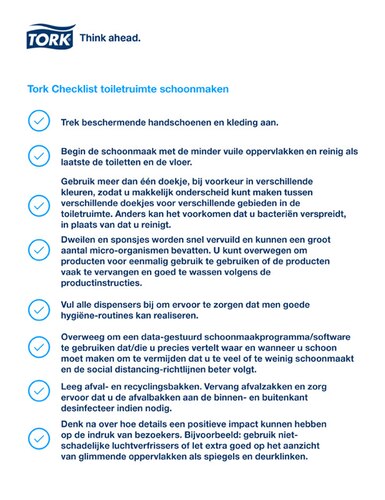 Tork Checklist toiletruimte schoonmaken