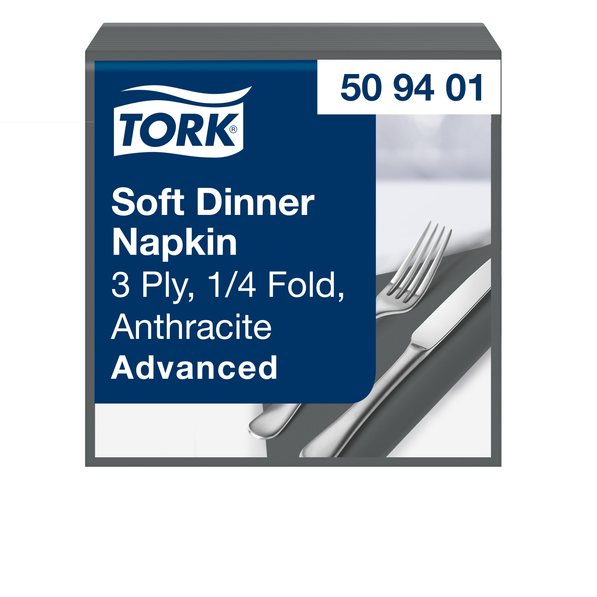 Tork Soft Middagsserviet, Antracit