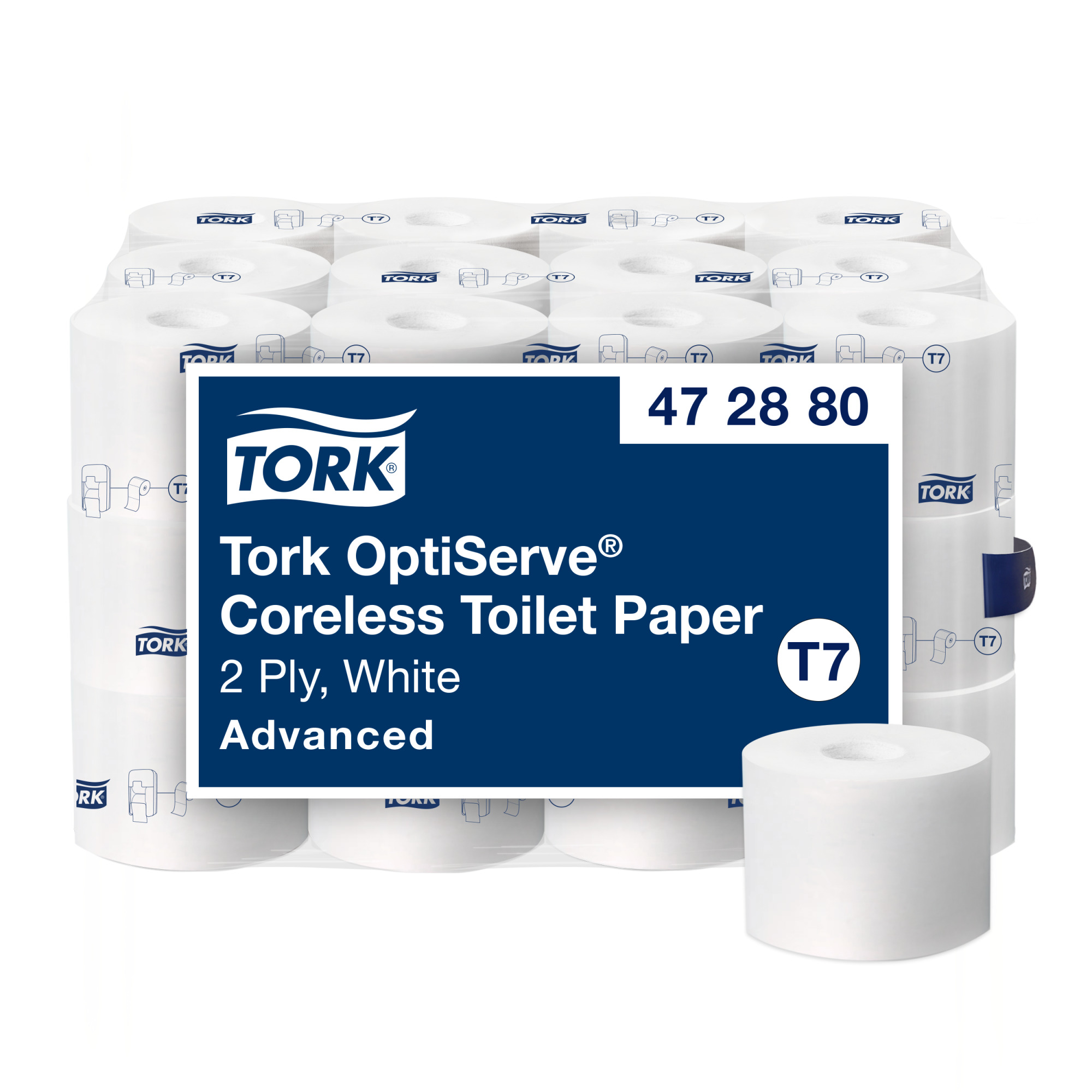 Tork OptiServe® Coreless Toilet Paper White T7