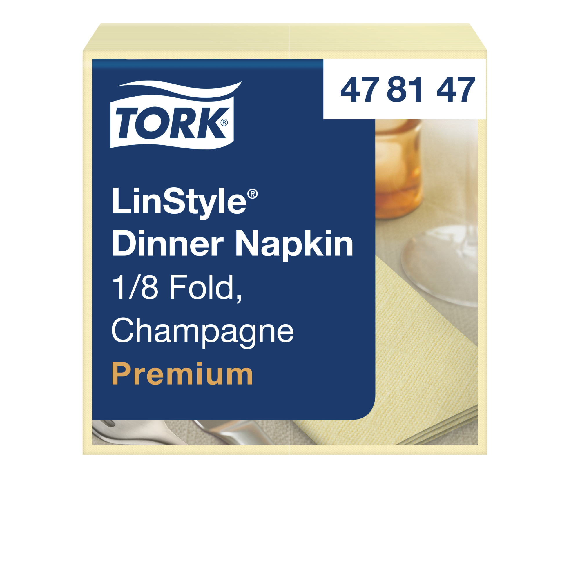 Tork Premium Linstyle® Χαρτοπετσέτα δείπνου champagne, διπλωμένη κατά το 1/8