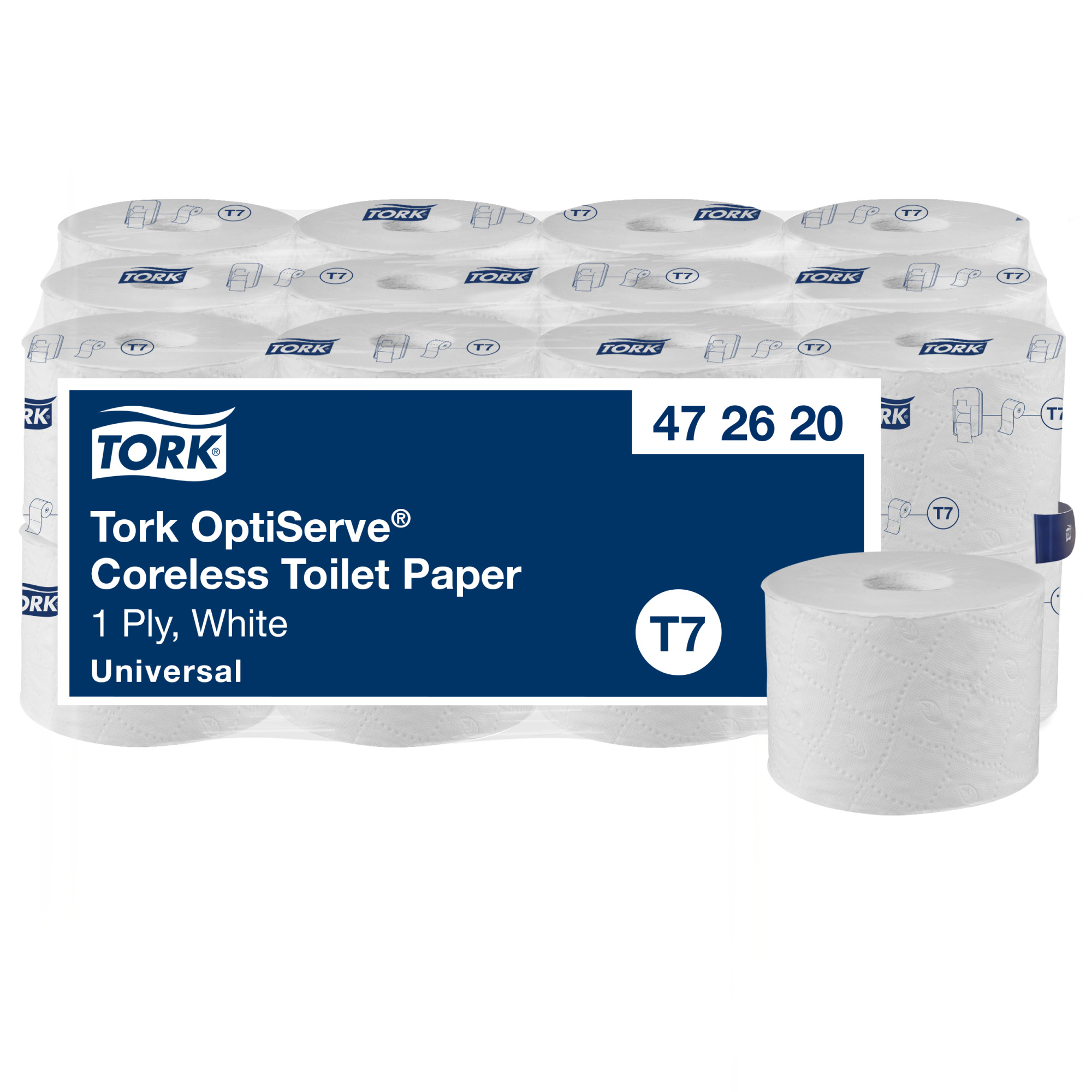Tork OptiServe® T7 Dispenser Voor 2 Rollen Hulsloos Toiletpapier Wit T7 Horizontale Dispenser Elevation Lijn 558060 Tork OptiServe® T7 Dispenser Voor 2 Rollen Hulsloos Toiletpapier Wit T7 Horizontale Dispenser Elevation Lijn 558060