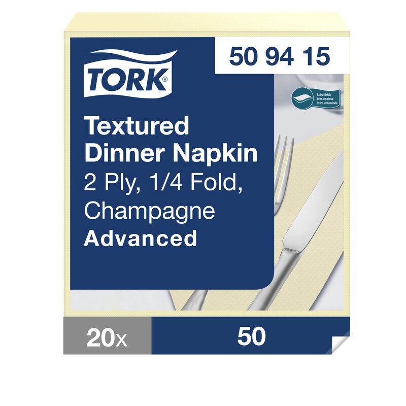 Tork Textured Dinnerserviette Champagner 1/4-Falz