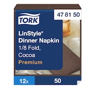 Tork Premium Linstyle® tummanruskea Dinner-lautasliina 1/8-taitto