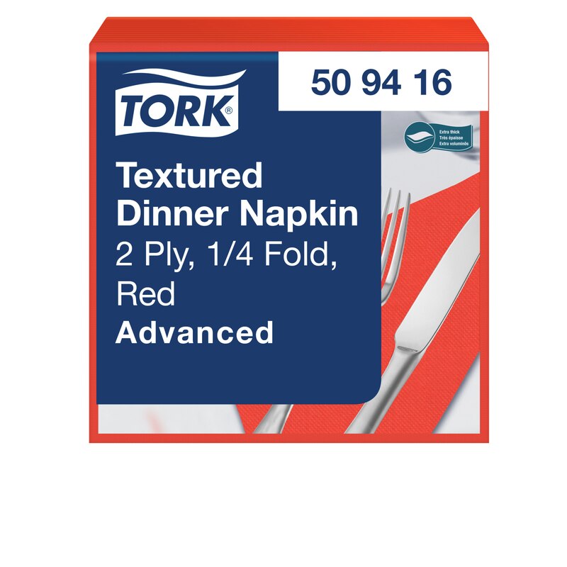 Tork Textured Dinnerserviette Rot 1/4-Falz