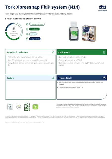Sustainability Product Sheet