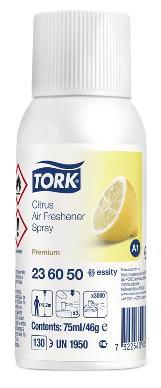 Tork Lufterfrischer Spray mit Zitrusduft, 236050, Lufterfrischer, Nachfüllmaterial