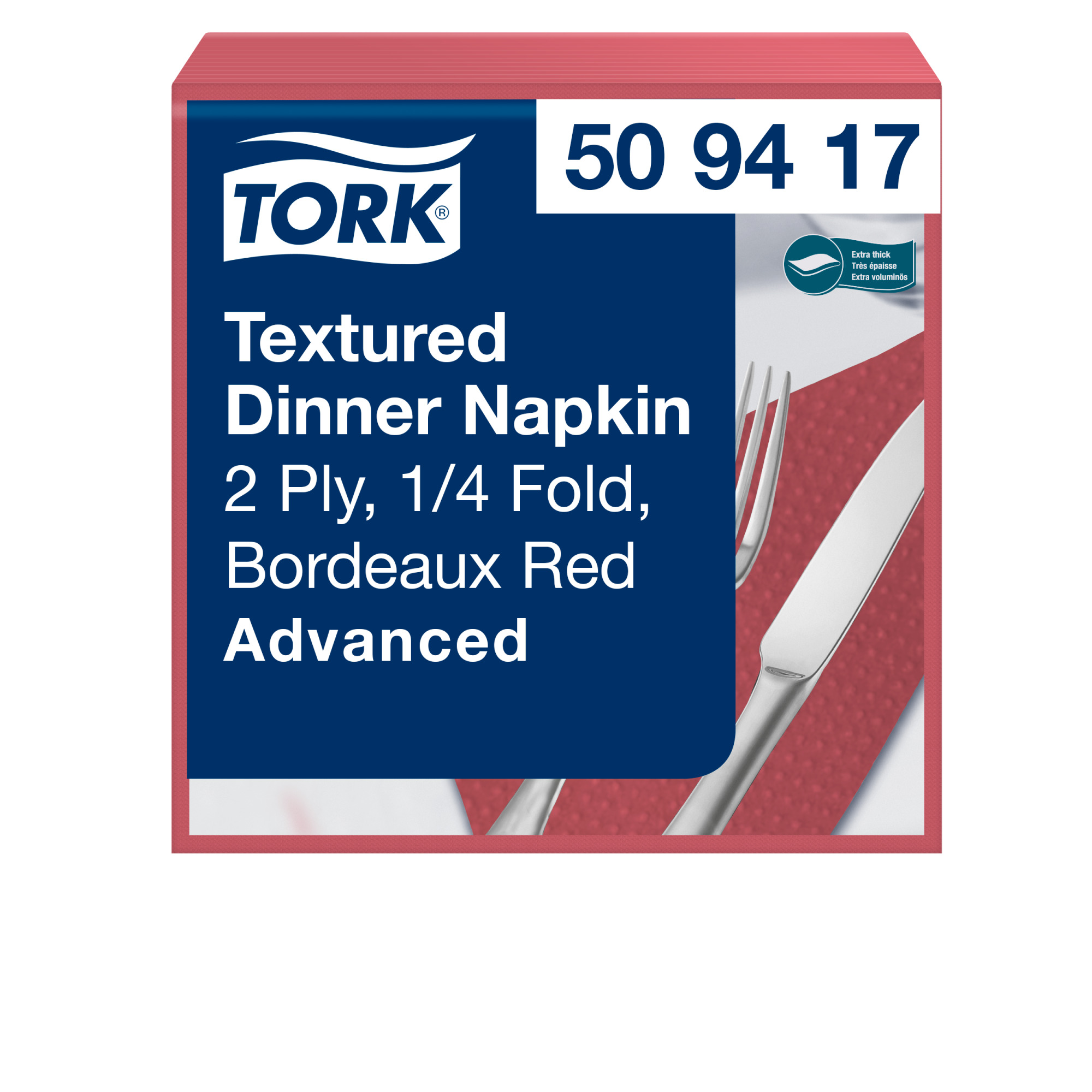 Tork Servilleta Dinner Textured Burdeos