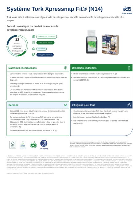 Fiche produit Développement durable
