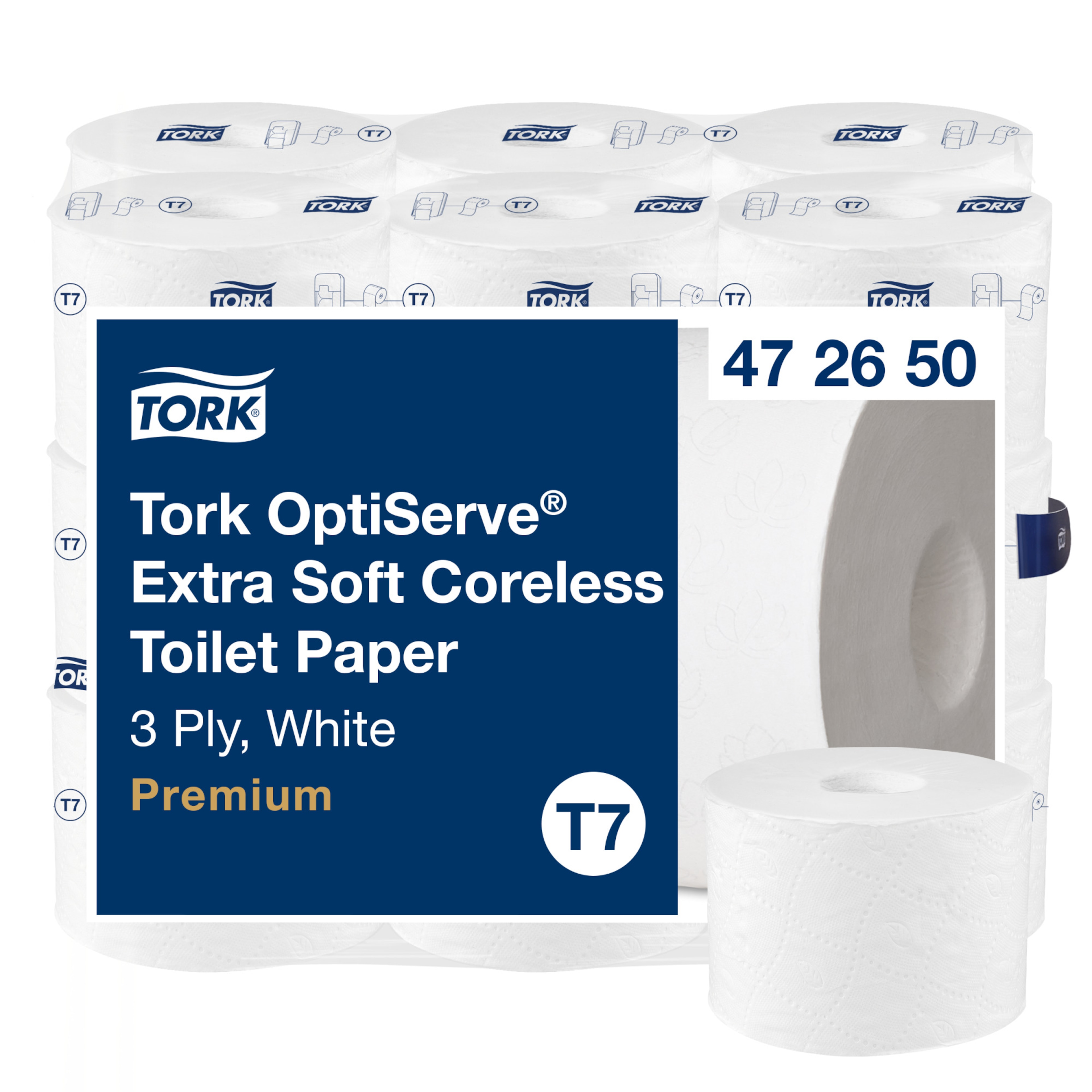 Tork OptiServe® Extra Soft Coreless Toilet Paper White T7