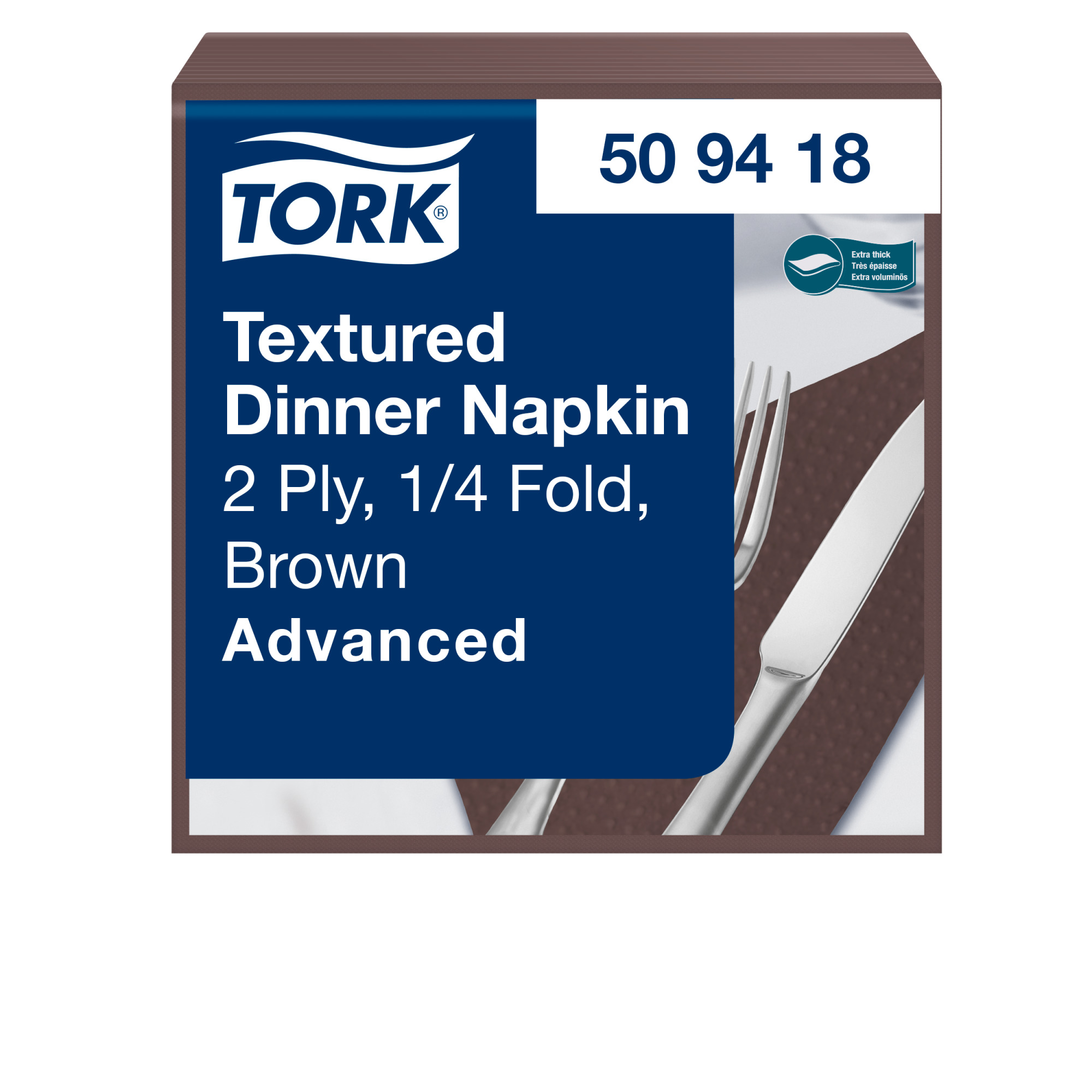 Tork teksturowana brązowa serwetka obiadowa