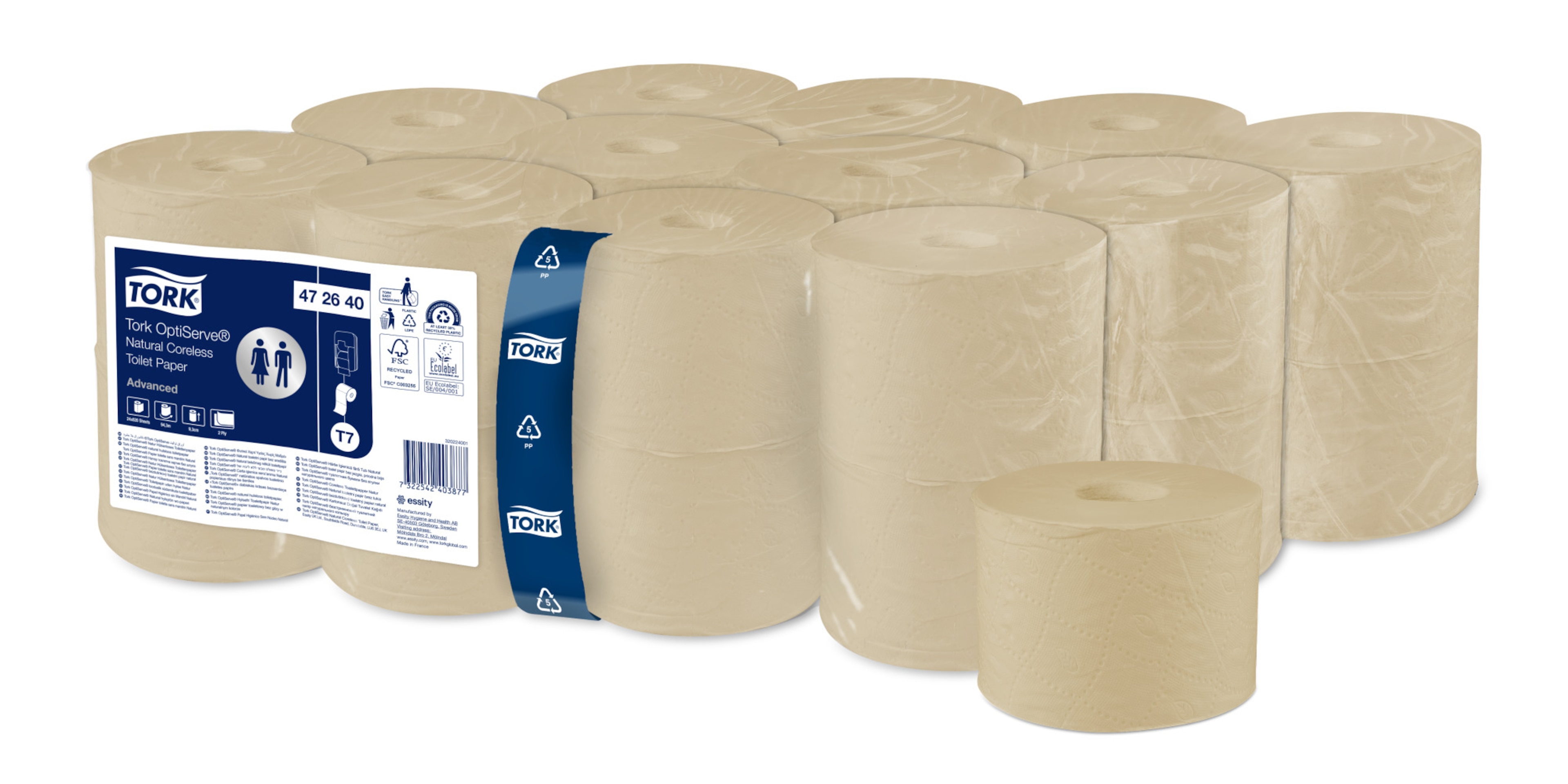 Tork OptiServe® Hulsloos Toiletpapier Naturel T7