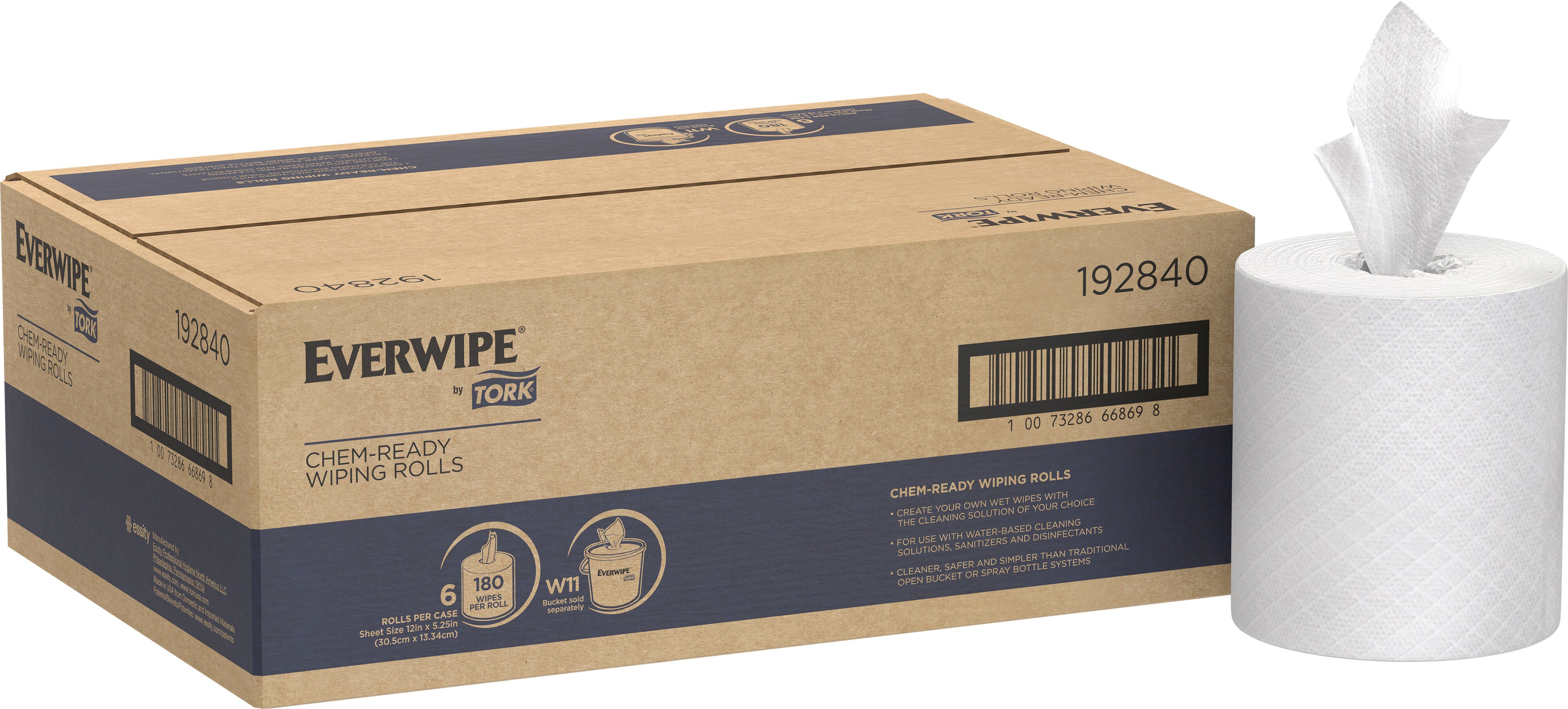 Everwipe® by Tork® Chem-Ready Wiping Rolls | 192840 | Wipers and 