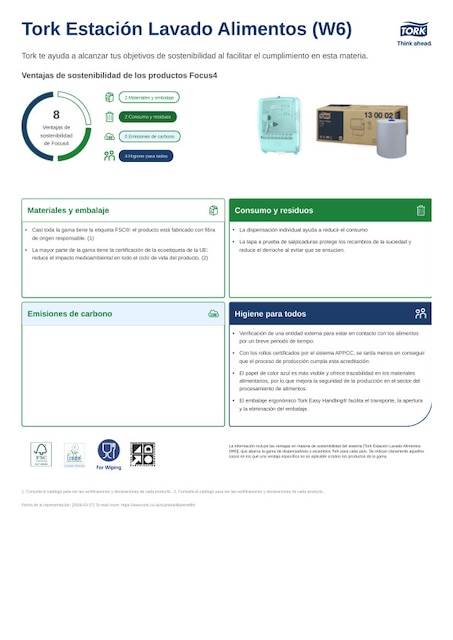 Hoja de producto de sostenibilidad